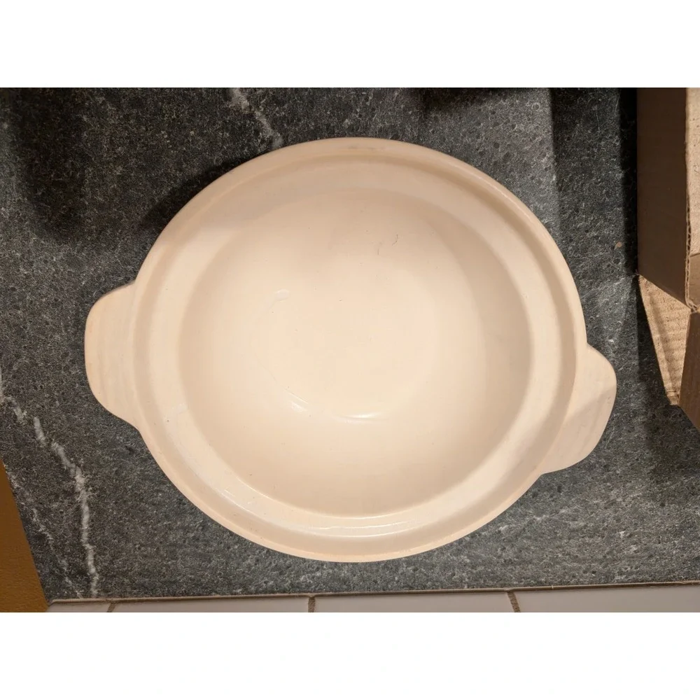 Vintage Ceramic Serving Bowl With Lid Hand Painted Floral Design NOS